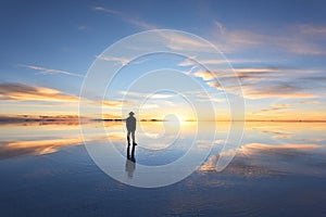 The world`s largest salt flat, Salar de Uyuni in Bolivia