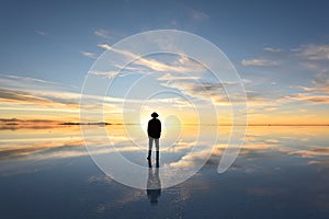 The world`s largest salt flat, Salar de Uyuni in Bolivia