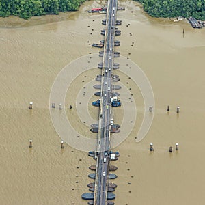 The world\'s longest movable vehicular pontoon bridge photo