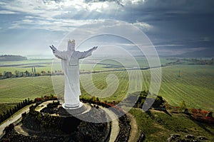 World's tallest statue of jesus Christ Pomnik Chrystusa Krola from Poland