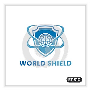 World shield logo. can be used for internet network protection icons