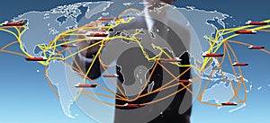 World shipping routes map