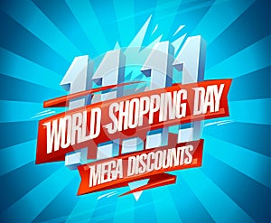 World shopping day sale, 11 november clearance worlwide sale day photo