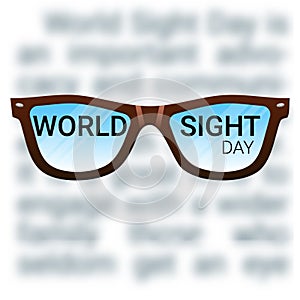 World Sight Day background. Fighting blindness, cataract, glaucoma, vision impairment. Eye health concept.