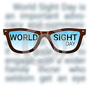 World Sight Day background. Fighting blindness, cataract, glaucoma, vision impairment. Eye health concept. photo
