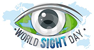 World Sight Day banner with an eye on world map