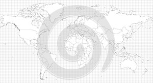 World simple outline blank map