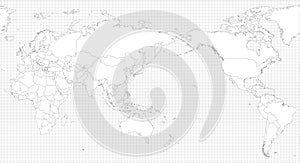 World simple outline blank map
