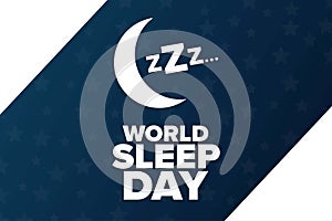 World Sleep Day. Holiday concept. Template for background, banner, card, poster with text inscription. Vector EPS10