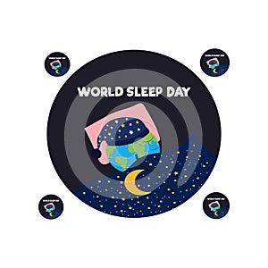 World sleep day vector illustration