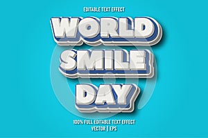 World smile day editable text effect comic style