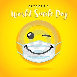 World Smile Day wink banner template, October 2