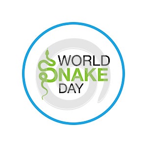 World snake day. Isolated symbol or icon snake on white background. Abstract sign snake. Vector illustration