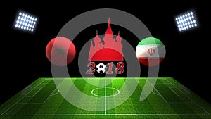 World Soccer Cup Match 2018 in Russia : Morocco vs. Iran, in 3D