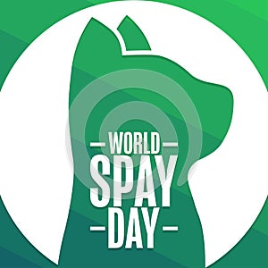 World Spay Day. Holiday concept. Template for background, banner, card, poster with text inscription. Vector EPS10