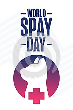 World Spay Day. Holiday concept. Template for background, banner, card, poster with text inscription. Vector EPS10