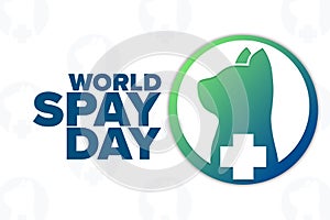 World Spay Day. Holiday concept. Template for background, banner, card, poster with text inscription. Vector EPS10