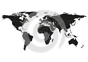 World State Map Vector silhouette photo