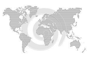 World stripes map. Vector illustration.