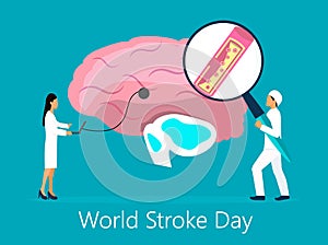 World Stroke Day is celebrated in October 29th. Neurology health care, dementia, alzheimer metaphor