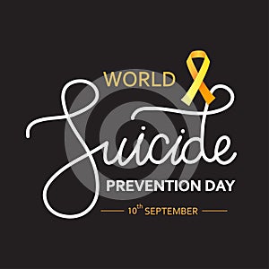 World Suicide Prevention Day concept with awareness ribbon. Dark vector illustration for web and printing