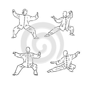 World Tai Chi and Qigong Day, vector art illustration.