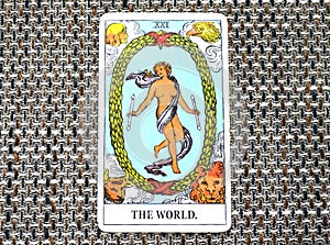 The World Tarot Card Travel Succes Final stage Cycles