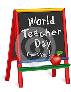 World Teacher Day, Thank You! Childrens Chalkboard Easel, Apple for the Teacher, October 5