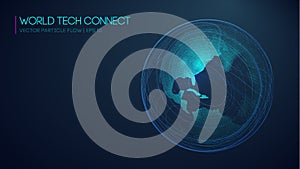 World tech connect, cyberspace, and visual energy. Computer world connectivity structure analysis. Internet network and