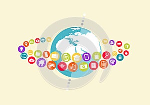 World technology abstract background illustration