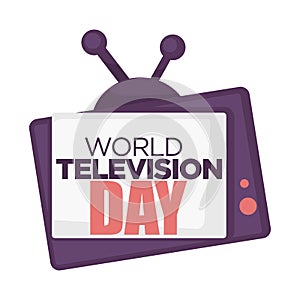 World television day isolated icon retro TV set