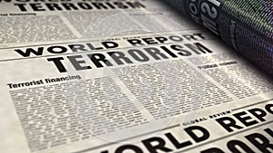 World terrorism and political violence newspaper printing press