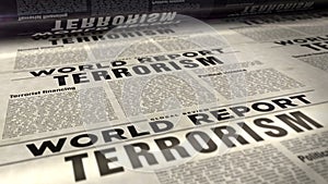 World terrorism and political violence newspaper printing press