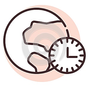 World time clock, icon