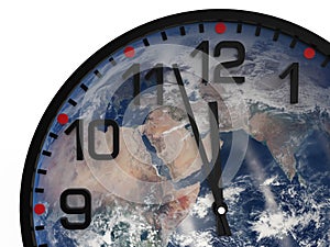 World time doomsday 23.57 hrs / Elements of this image furnished by NASA