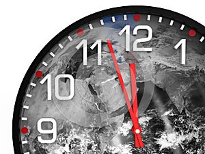 World time doomsday 23.57 hrs / Elements of this image furnished by NASA