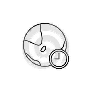 World time icon. Element of time value icon for mobile concept and web apps. Thin line World time icon can be used for web and