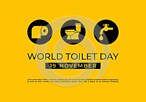 World toilet day background celebrated on november 19