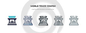 World trade center icon in different style vector illustration. two colored and black world trade center vector icons designed in