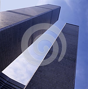 The World Trade Center Twin Towers in 1991