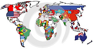 World Trade Organization territory on world map