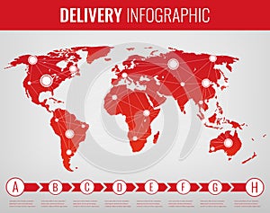 World transportation and logistics. Delivery and shipping infographic elements. Vector