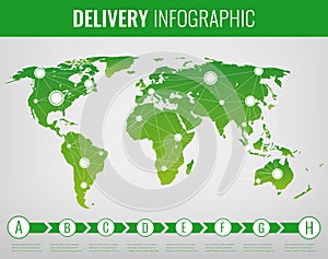 World transportation and logistics. Delivery and shipping infographic elements. Vector