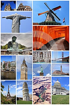 World travel collage