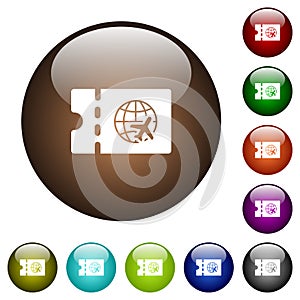 World travel discount coupon color glass buttons