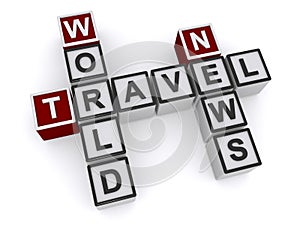 World travel news word block