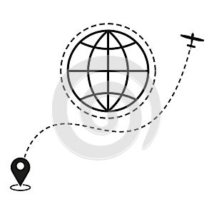 World travel. Travel roundtrip. Plane routes. Vector illustration. EPS 10. photo