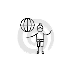 World, Traveler icon. Element of people in travel line icon. Thin line icon for website design and development, app development. P