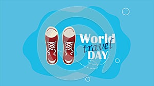 world turism day lettering animation