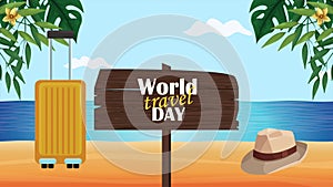 world turism day lettering animation